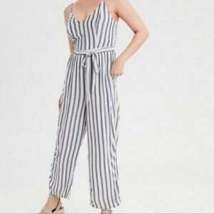 American eagle striped sleeveless jumpsuit coastal beachy large